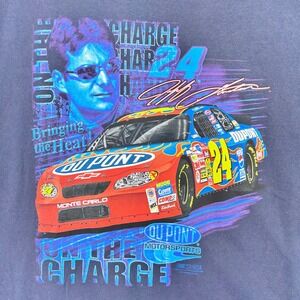 Vintage Jeff Gordon Nascar T-Shirt  Mens XL Navy Blue Y2K Chase Authentics